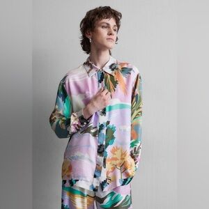 MUNTHE Gaseia Silk Blouse In Rose Size 10/12 $350.00